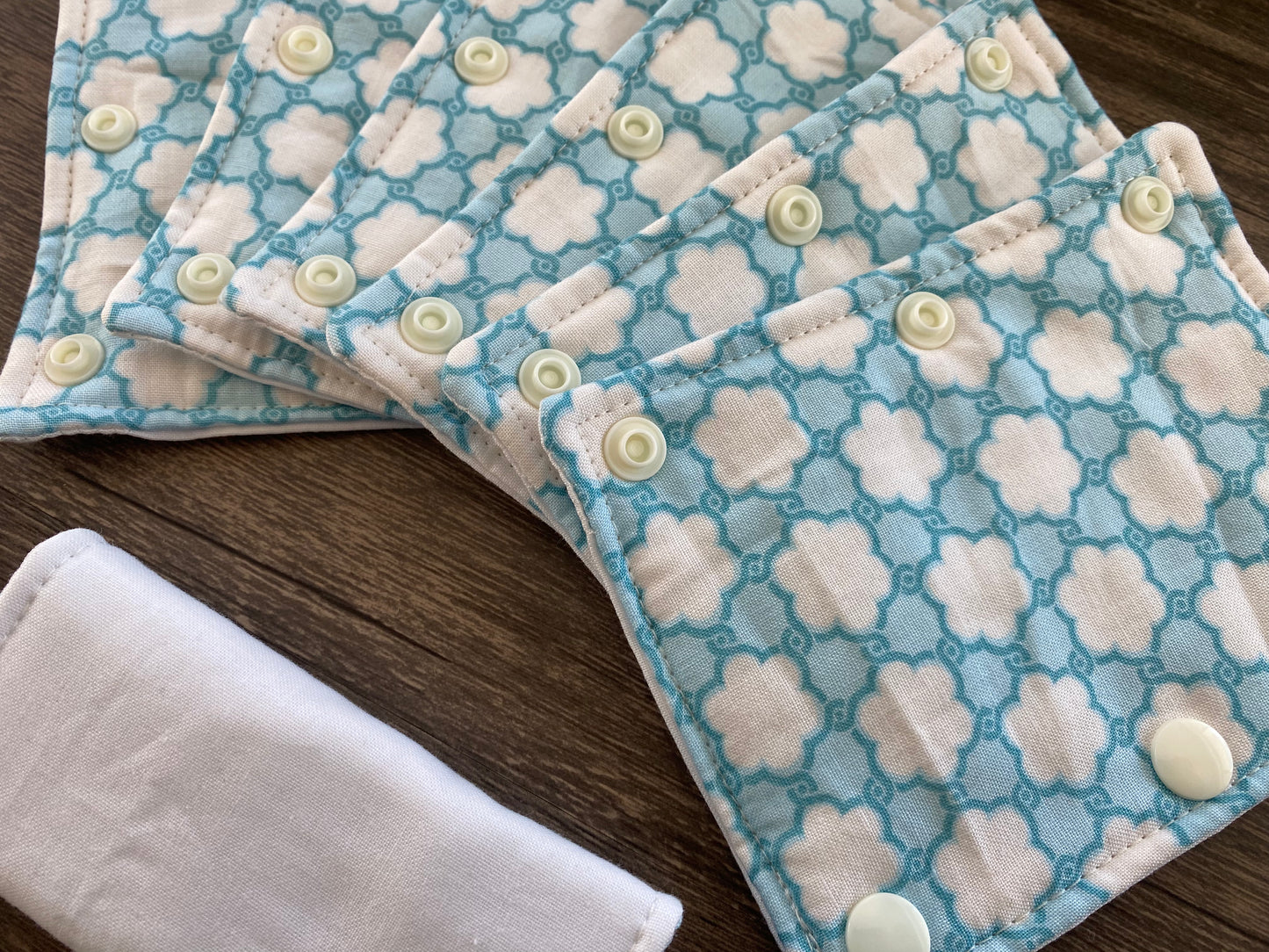 Blue Geometric and White Reversible Pavlik Harness Covers