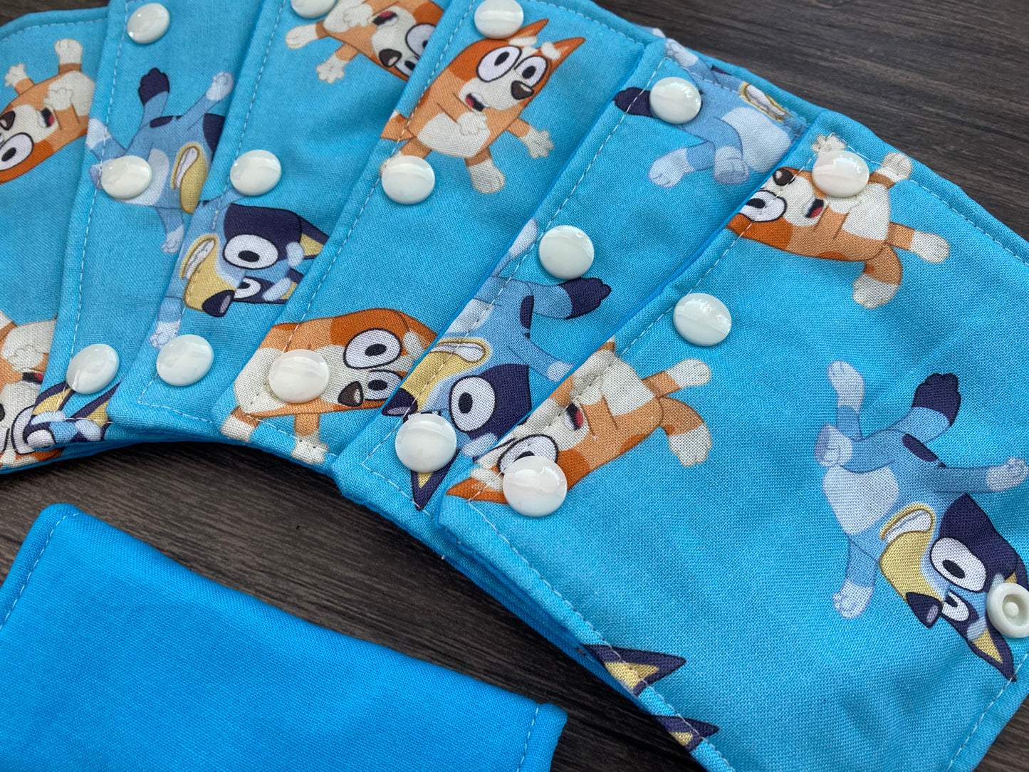 Blue Dog and Solid Blue Reversible Pavlik Harness Covers