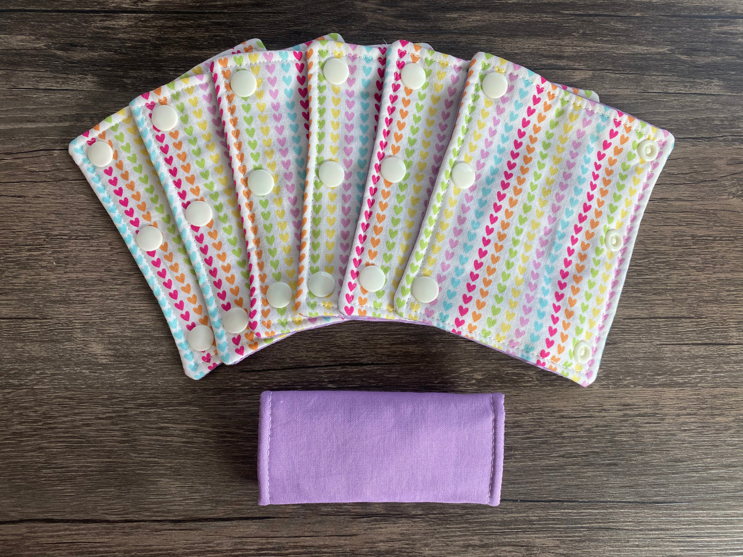 Rainbow Hearts and Purple Reversible Pavlik Harness Covers