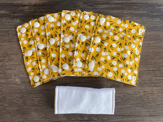 Gold Floral and White Reversible Pavlik Harness Covers