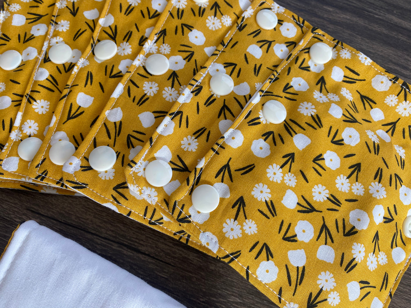 Gold Floral and White Reversible Pavlik Harness Covers