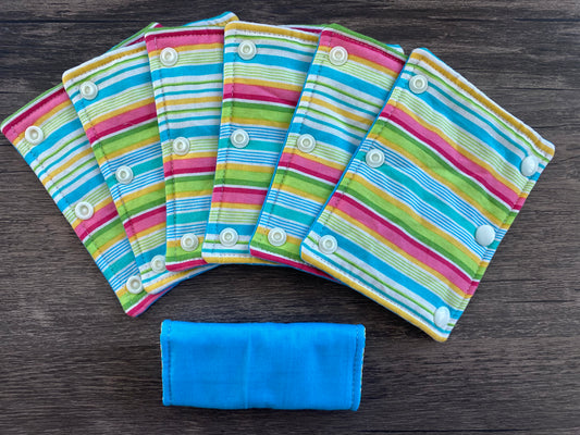 Stripes and Blue Reversible Pavlik Harness Covers