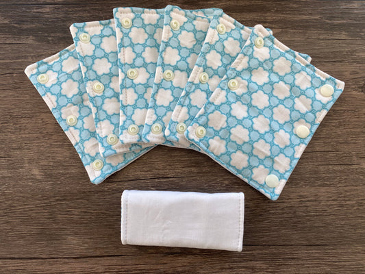 Blue Geometric and White Reversible Pavlik Harness Covers