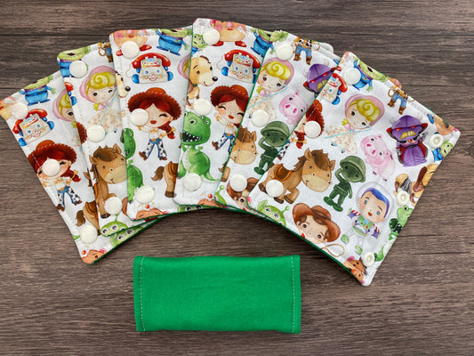 Toy Characters and Green Reversible Pavlik Harness Covers