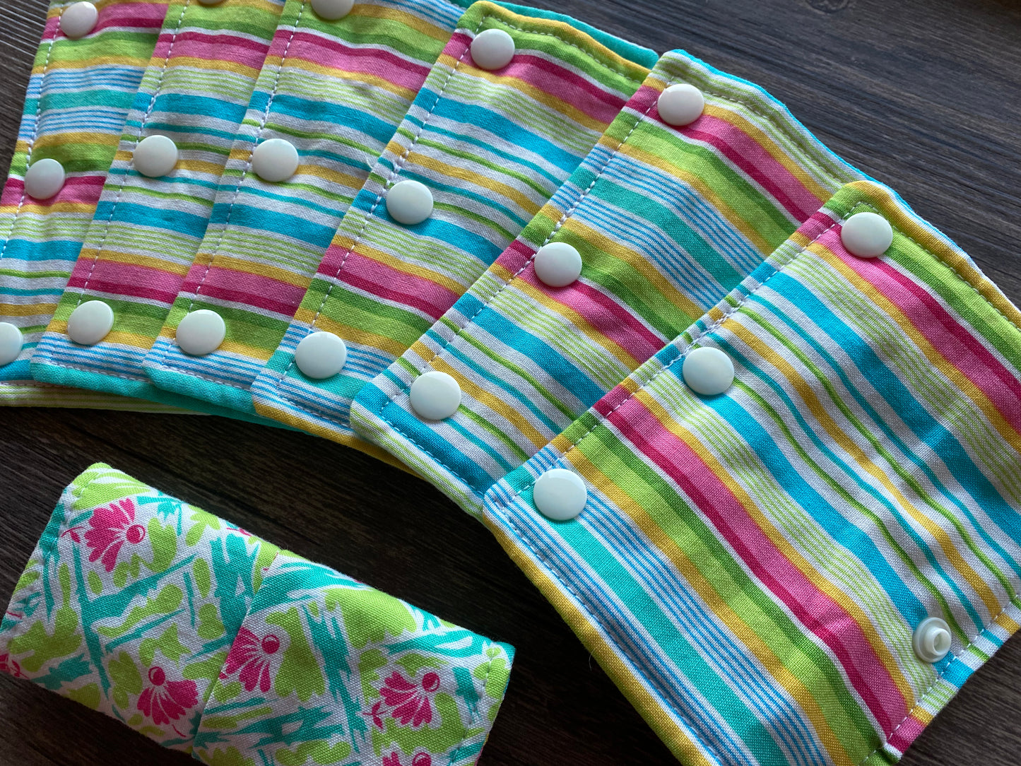 Bright Stripes and Flower Print Reversible Pavlik Harness Covers