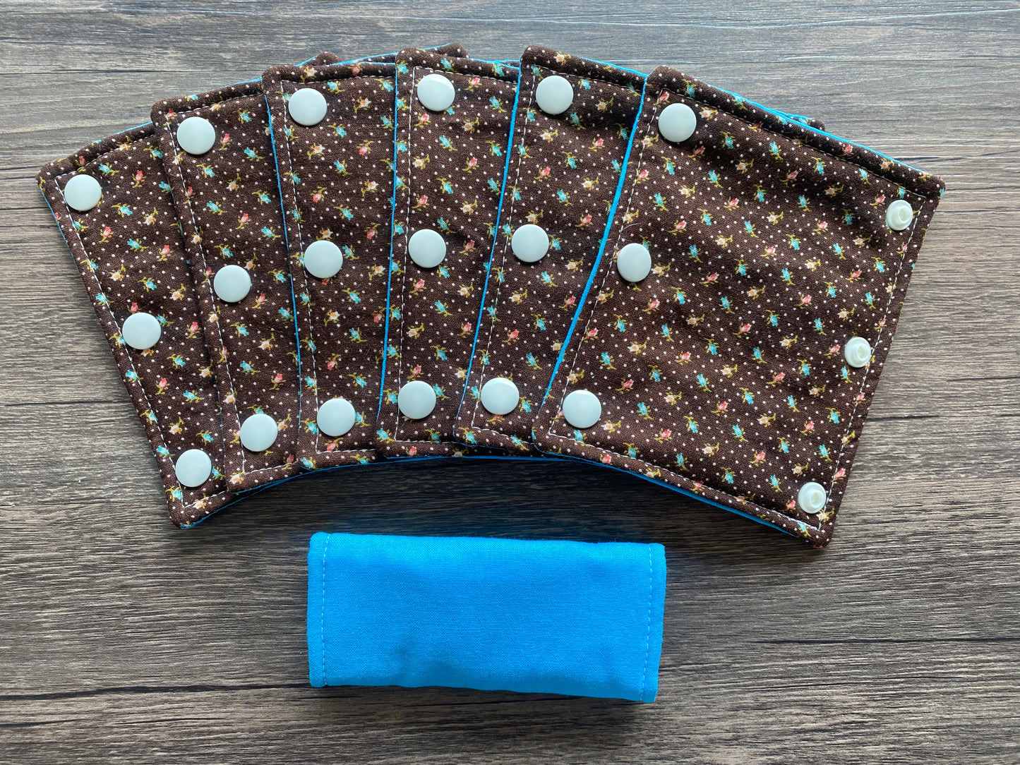 Tiny Floral and Blue Prints Reversible Pavlik Harness Covers